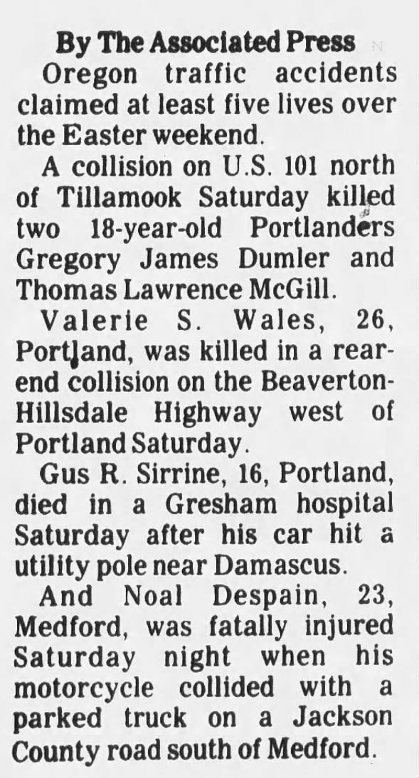 Clipping from Albany Democrat-Herald